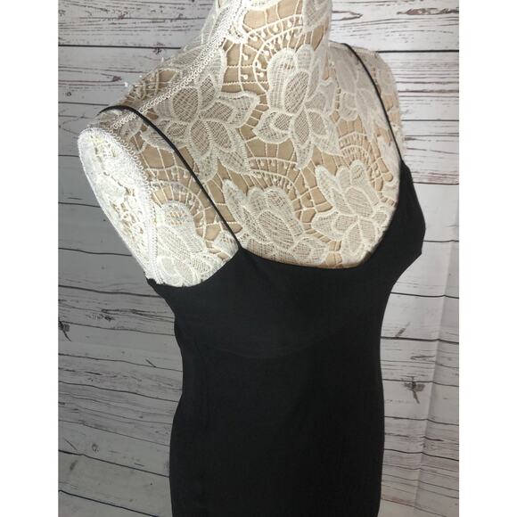 Y2K Ann Taylor Silk tiered Formal Black Spaghetti strap Dress size 4 - Picture 7 of 12